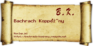 Bachrach Koppány névjegykártya